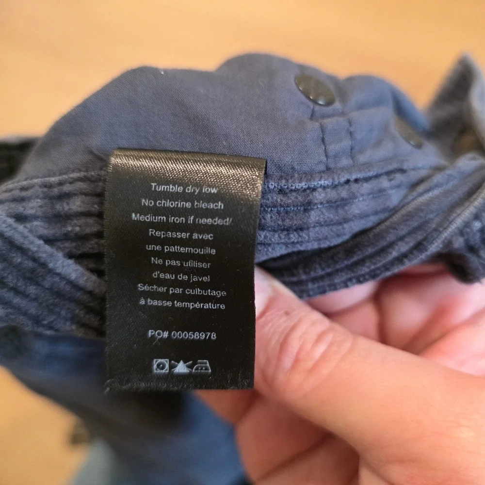 Rag & Bone Mens Navy Blue Corduroy Straight Leg Pants Size 33 Stretch Cotton - Picture 5 of 11